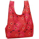 マリメッコ MARIMEKKO バッグ ショルダーバッグ マリメッコ バッグ marimekko 38695 301 SMARTBAG MINI-UNIKKO Shopping Tote ウニッコ スマートバッグ 折りたたみエコバッグ/ショルダーバッグ red/dark red