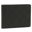 【4時間限定ポイント10倍】【返品OK】ルイヴィトン LOUIS VUITTON 財布 ルイヴィトン 財布 LOUIS VUITTON N63124 ダミエアンフィニ ポルトフォイユ ミュルティプル 2つ折り財布 オニキス