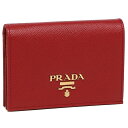 【4時間限定ポイント10倍】【返品OK】プラダ 折財布 レディース PRADA 1MV021 QWA 68Z レッド