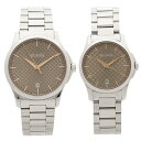 【返品OK】グッチ 腕時計 ペアウォッチ レディース メンズ GUCCI YA126594 YA1264053 シルバー ブラウン