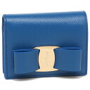 【返品OK】フェラガモ 折財布 レディース ヴァラレインボー リボン ミニ財布 Salvatore Ferragamo 22D515 0733158 ブルー
