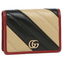 【4時間限定ポイント10倍】【返品OK】グッチ 折り財布 レディース GGマーモント GUCCI 573811 0OLOX 9689 ベージュ ブラック