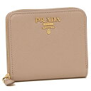 【4時間限定ポイント10倍】【返品OK】プラダ 折財布 レディース サフィアーノメタルオロ PRADA 1ML036 QWA F0236 ベージュ