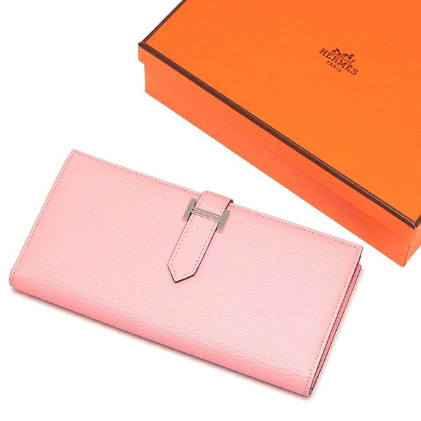エルメス 長財布 ベアンスフレ シェーヴルミゾール K刻印 シルバー金具 ローズサクラ レディース HERMES H039078CK 3Q ピンク
