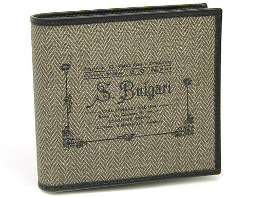 ・【送料無料】BVLGARI ブルガリ 32012 COLLEZIONE 1910 コレツィオーネ 2つ折財布 ブラウンマッド/ブラック/ライトゴールド【円高還元】【sa0720】