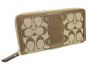 ・【送料無料】COACH コーチ 41576 BKHBZ ハンプトンズシグネチャー アコーディオン ジップアラウンド 長財布 ブラス/カーキ/ブロンズ【楽ギフ_包装】【coach決算】【sa0617】