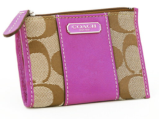 ・【送料無料】COACH コーチ 42191 SKHER ペネロピシグネチャーミニスキニー コインケース シルバー/カーキー/ベリー【円高還元】【SALE】