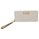 マイケルコース MICHAEL KORS 34F9GTTE9B 150 VANILLA MKロゴシグネチャー柄 ラウンドファスナー長財布 オーガナイザー JET SET TRAVEL CONTINENTAL【r】【新品・未使用・正規品】