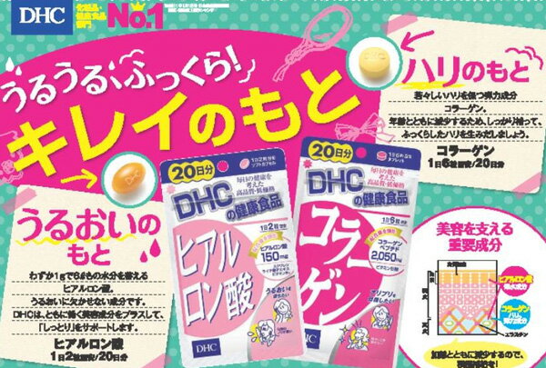 【10袋セット】【メール便送料無料】☆DHC ヒアルロン酸 20日分　40粒×10袋☆