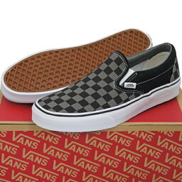 USA企画 バンズ <strong>スリッポン</strong> キャンバス ブラック/グレー チェック シューズ Vans Classic Slip On Canvas Black/Pewter Checkerboard 23-30cm スケートボード スケボー スケート クラシック メンズ レディース ビッグサイズ