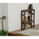 【ポイント10倍】天然木 スリッパラック/玄関収納 【スリム2段 ダークブラウン】 幅48cm 木製 最大約7足収納可 日本製 【完成品】【代引不可】