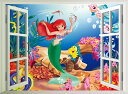 【リトルマーメイド ウインドタイプ】THE LITLE MARMAID Disney アリエル ディズニーウォールステッカー ウォール ステッカー ポスター シール 北欧 激安 貼って はがせる 壁紙 壁シール キャラクター リビング 子供部屋【CG】