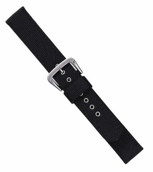 G311a【BAMBI】バンビ/ナイロンベルト　 メンズ時計ベルト/ブラック 腕時計用時計バンド/1,837円