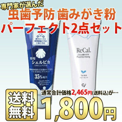 【メール便で送料無料】【虫歯予防歯みがき粉パーフェクト2点セット】薬用シェルピカ 1本(80g)+リ...:d-fit:10005716