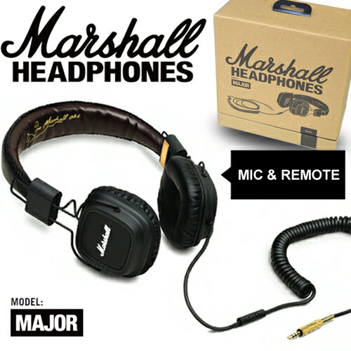 【送料無料】【国内正規品】Marshall Headphone MAJOR MIC / マーシャル ヘッドフォン メジャー マイク (iPhone対応マイク＆リモコン付き！ヘッドホン / おしゃれ / 高音質 /)【レビュー特典あり】 【あす楽対応】【送料無料】【国内正規品】Marshall Headphone MAJOR MIC マーシャル ヘッドフォン メジャー マイク iPhone対応 マイク＆リモコン付き 高音質 ヘッドホン