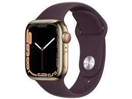 ★アップル / APPLE Apple Watch Series 7 GPS+Cellularモデル 41mm MKHY3J/A [ゴールドステンレススチールケース/ダークチェリースポーツバンド]