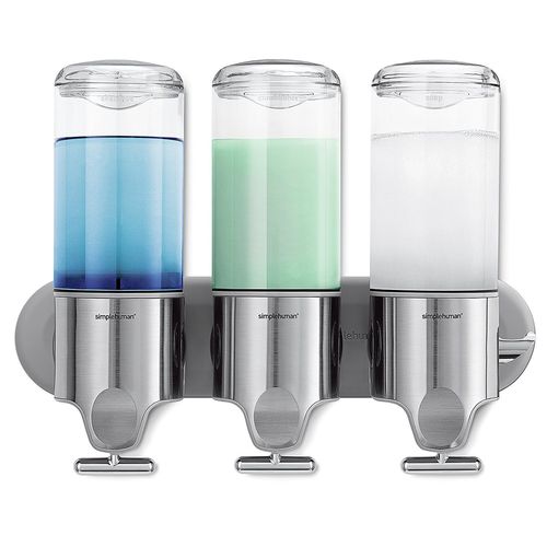 simplehuman ウォールマウントポンプ 444ml×3 トリプル BT1029【並行輸入品】