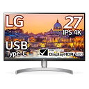 LG モニター ディスプレイ 27UL850-W 27インチ/4K/DisplayHDR400/IPS非光沢/USB Type-C、DP、HDMI×2/スピーカー/FreeSync/高さ調節、ピボット