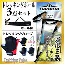 【トレッキングポール3点セット】【アルミシルバーS】DABADA 軽量アルミトレッキングポール グローブ 収納ケース 登山 杖 山登り 登山用品 送料無料【RCP】