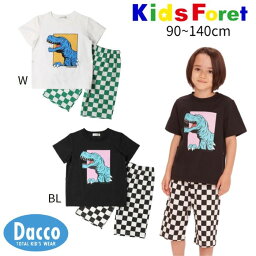 【10％OFF SALE セール】Kids Foret キッズフォーレ 2024 春夏 恐竜<strong>半袖</strong><strong>パジャマ</strong>(90~140cm)B33700