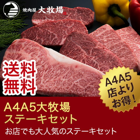 A4 A5 大牧場ステーキセット 送料無料 牛肉 焼肉 焼肉セット ギフト