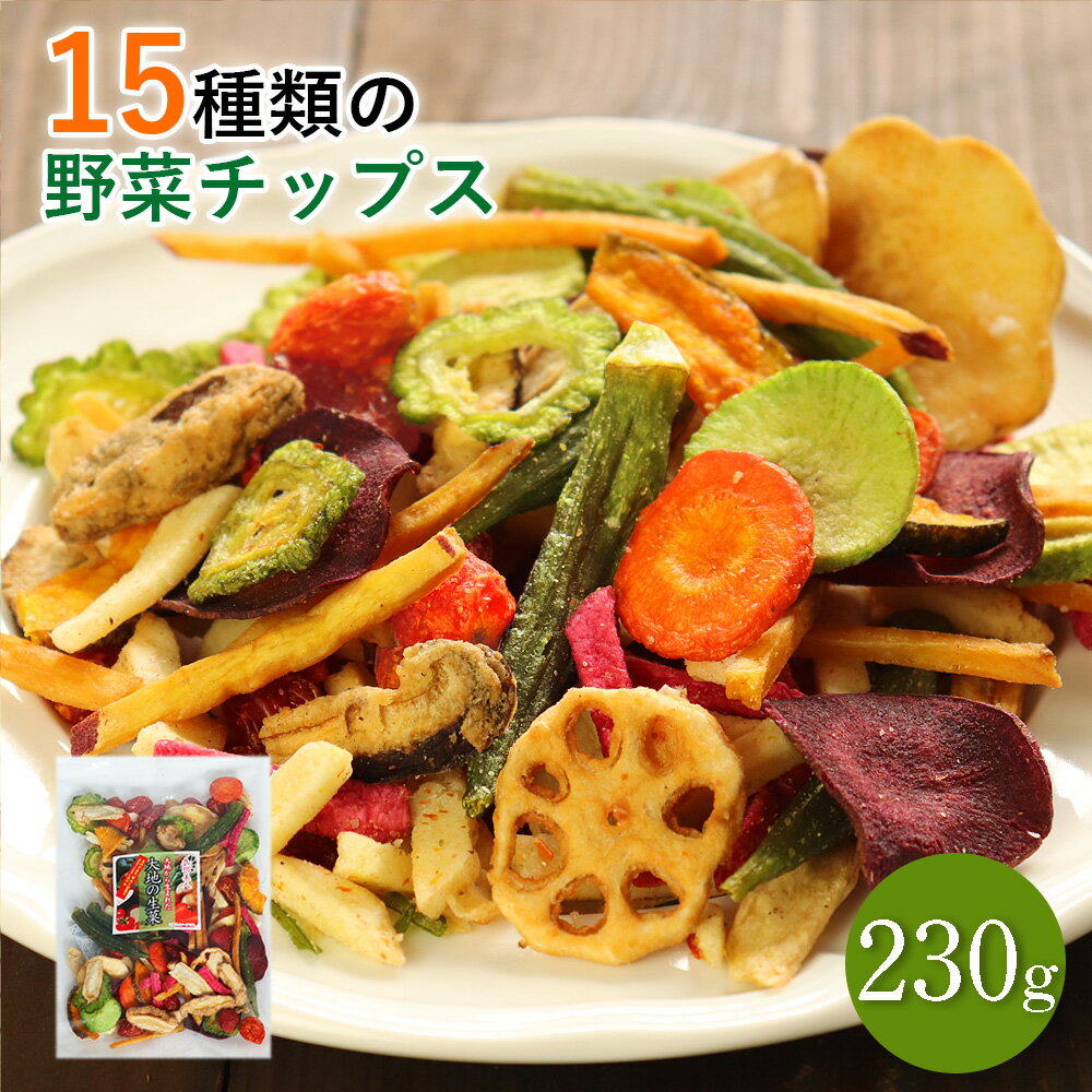 15種類の野菜が入っている! 野菜チップス 230g 送料無料 野菜スナック お菓子 遅れてゴメンね <strong>母の日</strong> <strong>ギフト</strong> プレゼント 手土産 贈り物 スナック菓子 子供 おやつ ミックス 詰め合わせ さつまいも オクラ おつまみ <strong>ドライフルーツ</strong> 人気 非常食 保存食