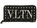VALENTINO ヴァレンチノ VLTNロックスタッズラウンド長財布 ブラック カーフ 【436】54184 【中古】【大黒屋】