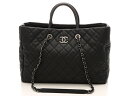 CHANEL シャネル キャビアスキン マトラッセ 2wayバッグ 黒 ブラック キャビアスキン 【437】 【中古】【大黒屋】
