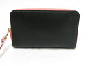 LOEWE ロエベ ジップラウンド財布 ミニ財布 ブラック×ピンク カーフ【472】AH 【中古】【大黒屋】