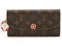 LOUIS VUITTON ルイヴィトン 財布 ポルトフォイユ・エミリー フラワーチャーム モノグラム コクリコ M68331 【204】 【中古】【大黒屋】