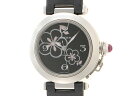 Cartier カルティエ 時計 パシャC ウィンターフラワー 2007年クリスマス限定 W3109699 ブラック ステンレス/革 自動巻き 2143600024347【430】 【中古】【大黒屋】
