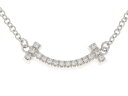 【送料無料】TIFFANY&CO 貴金属 ネックレス Tスマイルマイクロネックレス ホワイトゴールド ダイヤモンド 約2.4g 【432】【中古】【大黒屋】