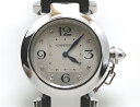 【送料無料】Cartier 時計 パシャ32 クオーツ 8PD ダイヤモンド ホワイトゴールド 革 レディース 【433】【中古】【大黒屋】