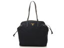 PRADA バッグ ショルダートート BR4662 ナイロン/サフィアーノ ネイビー 【436】【中古】【大黒屋】