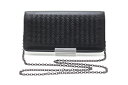 BOTTEGA VENETA ボッテガ・ヴェネタ カーフ イントレチャート チェーンショルダーウォレット ブラック 【412】【中古】【大黒屋】
