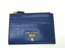 PRADA プラダ サイフ・小物 小銭入れ カードケース ブルー 型押し 1MC026 MY【472】【中古】【大黒屋】