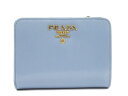 PRADA プラダ サイフ・小物 L型ZIP財布 財布 ライトブルー サフィアーノ 1ML018【413】【中古】【大黒屋】