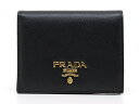 PRADA プラダ サイフ・小物 二つ折財布 ブラック サフィアーノ 1MV204 【200】【中古】【大黒屋】