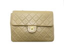 CHANEL チャネル ショルダーバッグ マトラッセ ベージュ/ゴールド シープスキン【472】SS【中古】【大黒屋】