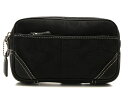 COACH バッグ ウエストポーチ ポーチ(取っ手あり) シグネチャー ウエストポーチ ブラック キャンバス/レザー 【433】【中古】【大黒屋】