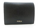 FURLA フルラ サイフ・小物 二つ折り財布 ブラック/ベージュ レザー 【204】【中古】【大黒屋】