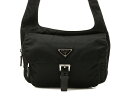 PRADA プラダ ショルダーバッグ ブラック ナイロン 【204】【中古】【大黒屋】