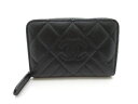 CHANEL シャネル 小銭入れ マトラッセ ダイヤモンドCC コインケース ラムスキン ブラック 【473】【中古】【大黒屋】