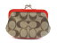 COACH コーチ サイフ・小物 がま口小銭入れ 小銭入れ キャンバス エナメル オレンジ【413】【中古】【大黒屋】