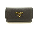 PRADA プラダ 6連キーケース サフィアーノ 1PG222 黒(NERO) 【205】【中古】【大黒屋】