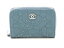 CHANEL シャネル カメリア コインケース A82551 ラムスキン ブルー 【460】【中古】【大黒屋】