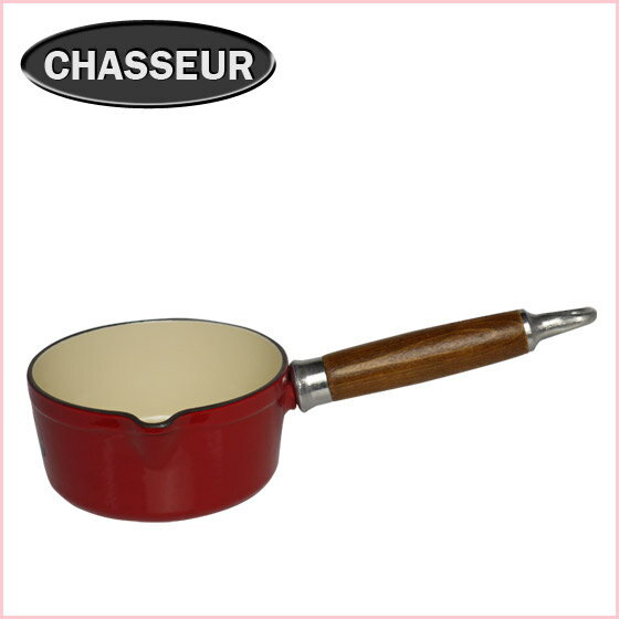 Chasseur シャスール★ミルクパン（蓋無） 14cm ドンシェリーレッド[北海道・沖縄は別途525円かかります]ホーロー鍋 片手鍋