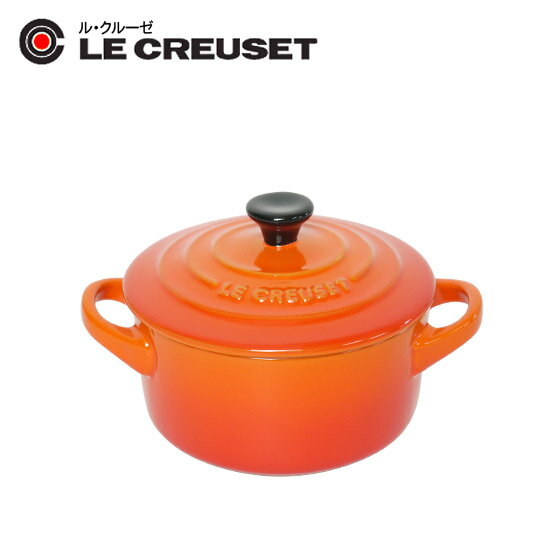 ♪ル・クルーゼ ミニココット★オレンジ (つまみ黒)Le Creuset キッチン雑貨 ストーンウェア【mcd1207】