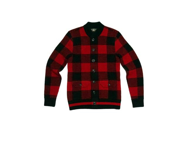 【送料無料!!】RRL ダブルアールエル Buffalo Checked Cardigan バッファロー チェック カーディガン (RED/BLACK)