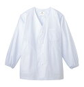 白衣 長袖えりなし AB-6400 男性用 ポリエステル65...